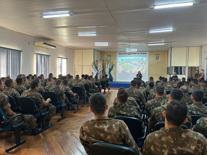 Agosto Lilás: Polícia Civil ministra palestra sobre violência doméstica e familiar, para militares do Exército em Aquidauana