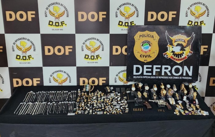 Polícias Civil e Militar recuperam mais de 260 joias roubadas em relojoaria de Caarapó