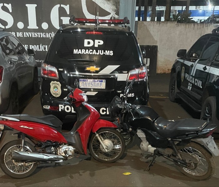 Dois indivíduos são presos pela Polícia Civil, em Maracaju, em menos de 12 horas após furtarem uma motocicleta